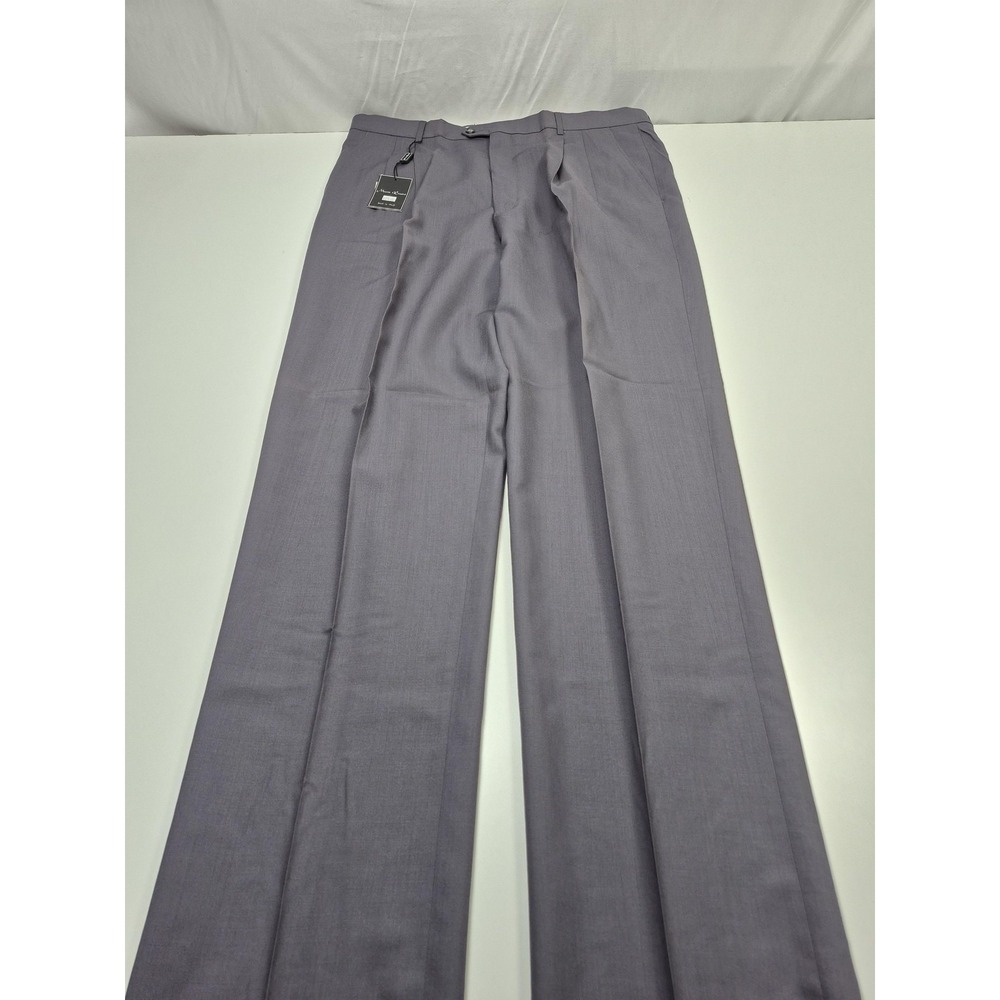 Mario Rossini Dress Pants Mens 40x36 Gray Wool Pleated Classic Italy NWT